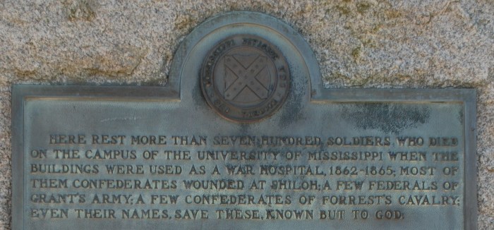 Tucked away behind the coliseum and somewhat forgotten I feel is the Confederate Cemetery, where according to the granite marker, about 700 soldiers are buried.