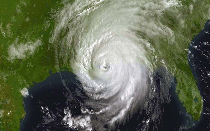 NOAA image of Hurricane Katrina, Aug. 29, 2005 at 10:15