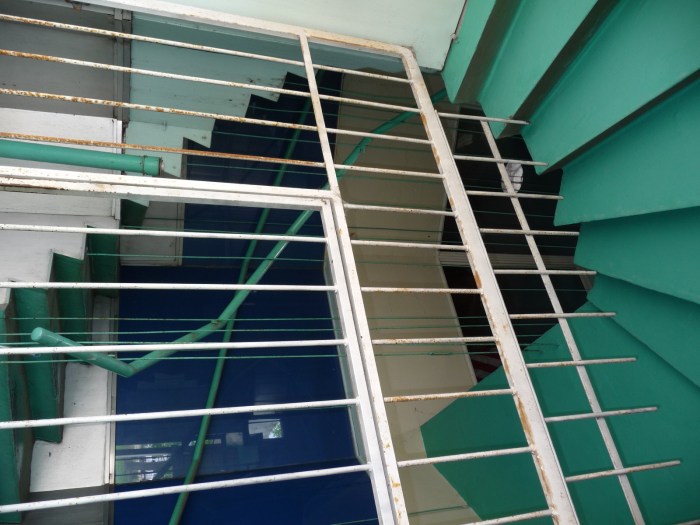 This is the best view I could get of the staircase--it's more impressive in person.