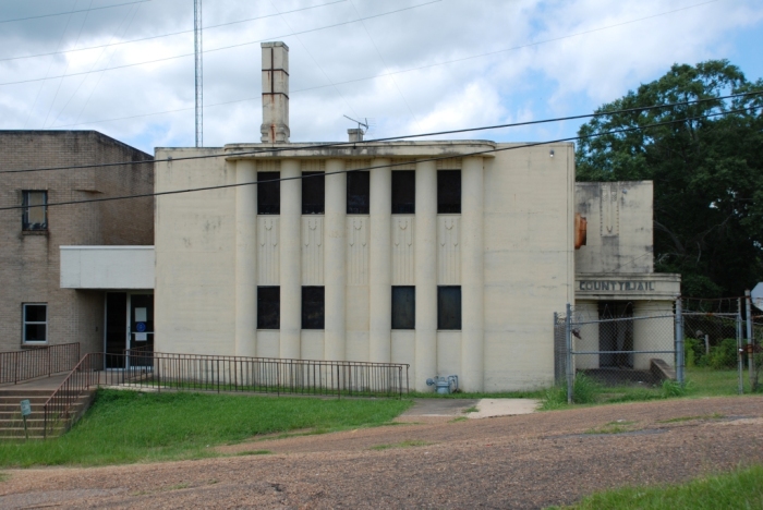 DSC_0145-pc-small Holmes County Jail, built in 1936 as Public Works Administration (PWA) project #1019, this jail was designed by the Jackson firm of N.W. Overstreet & Town (this was after Town became a partner in the firm--when he designed the hospital, he wasn't yet a partner). The jail is a designated Mississippi Landmark.