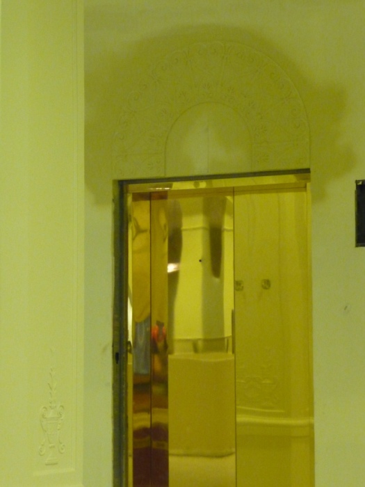 1st floor elevator doors and applied detail