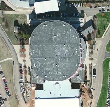 Humphrey Coliseum, Mississippi State University, Starkville, Oktibbeha County, Image by Bing Maps 2012, Retrieved 8-20-2012