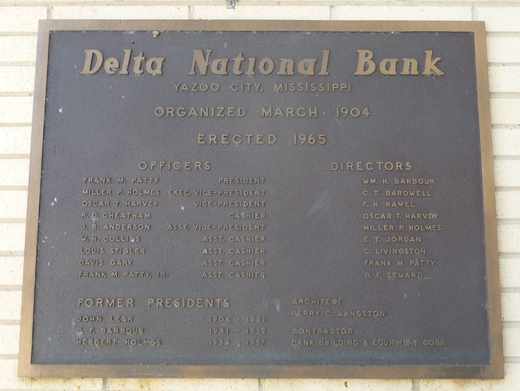 Yazoo City’s Delta National Bank and Its Place in American