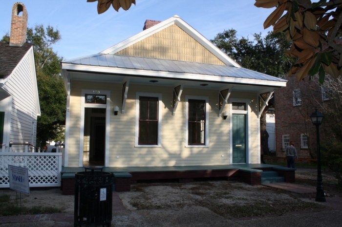 Slay House, 128 Rue Magnolia, Biloxi (moved from 132 Reynoir). Designated Mississippi Landmark Sept. 7, 2012.
