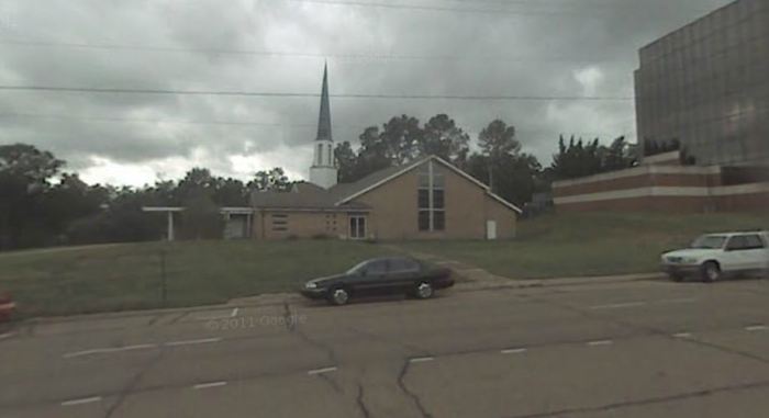 (old) First Church of Christ, Scientist, 755 Riverview Drive, Jackson (1958, E.L. Malvaney & Associates, Charles D. Faulkner, associated architects). Carunzel told me I should go take pictures of this building, but I failed to do so before it was torn down in the summer of 2012. This Google streetview doesn't do the cool Modernism of the building due justice.