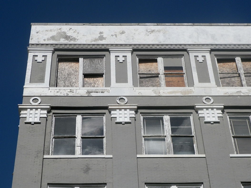 Upperfloor details, Carter Building Hattiesburg, Forrest County. Photo ...