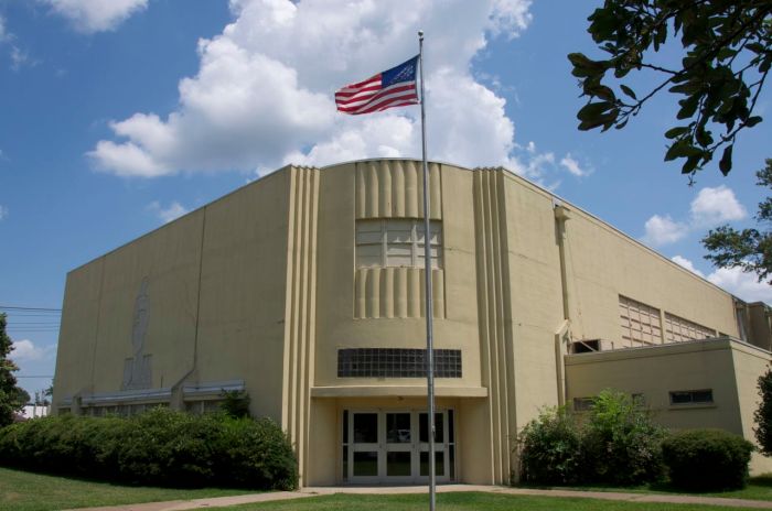 entrance and flag pole