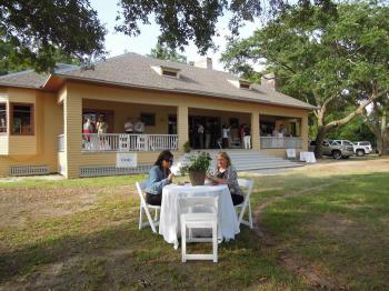 The Charnley-Norwood House Strategic Planning Symposium June 28 concluded with a dinner on the grounds of the recently restored house on East Beach in Ocean Springs. (Photo by Susan Ruddiman/Mississippi Heritage Trust)