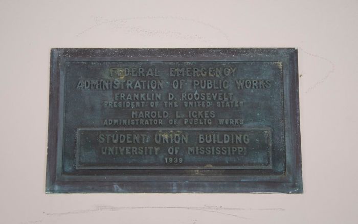 Student Union Building placque
