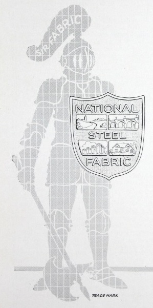 Sir Fabric as he appered prior to the debut of STEELTEX, c. April 1925. Detail from Reinforced Concrete Floors. National Steel Fabric Corporation. Pittsburgh, PA 1925