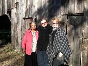 Bev Taite, Becky Jolly-Wood and Noel Vantol on the back roads of Moss Point.