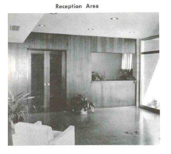 Reception Area, Mississippi State Medical Association office building. Jackson, Hinds Co. from Architectural South Oct. 1956