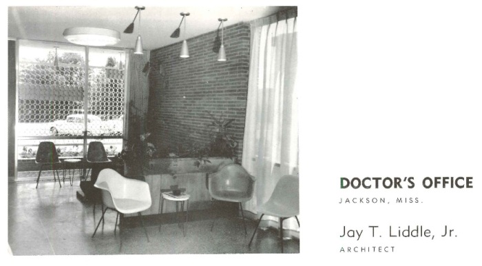 White Waiting room Johnson Wiener medical office Jackson Hinds Co. Photo by Emmet King c1956 Architectural South Sept. 1956