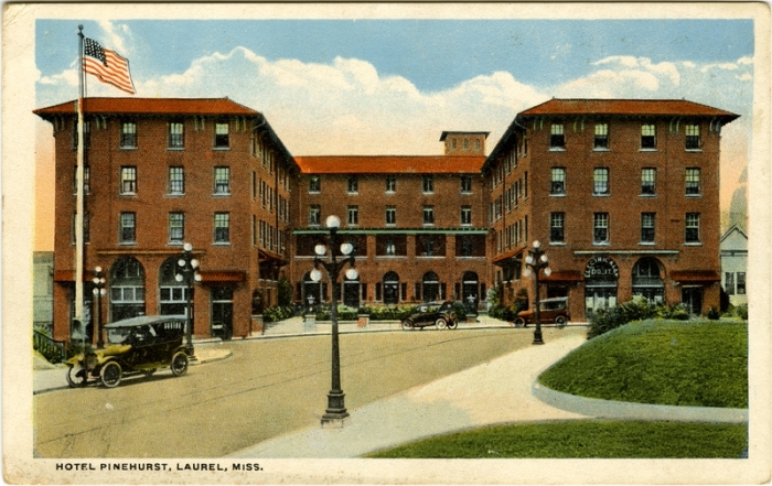 Pinehurst Hotel, Laurel, Jones County. c1925 from Cooper Postcard Collection, MDAH accessed 8-19-2014