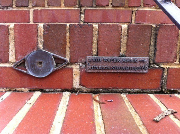Hurricane Camille high watermark Glenn Swetman house Biloxi Harrison county. aug 26 2013