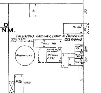 Columbus Railway Light and Power Co Gas Works June 1910