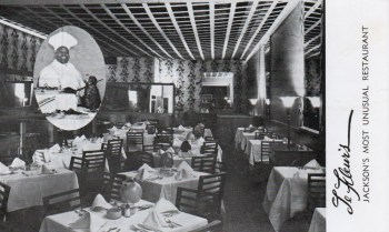 LeFleur's. 119 So. President--Jackson, Miss. Recommended by Duncan Hines. Famous for Southern Cooking--Fine Steaks--New Orleans Seafood Dishes. Lefleur's is named for Louis LeFleur--founder of the City of Jackson, which was originally a small trading post known as LeFleur's Bluff.