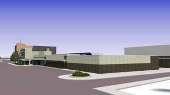 Rendering of the Meridian Police Department by architect Jerry G. Hobgood, who worked with Chris Risher, Sr.