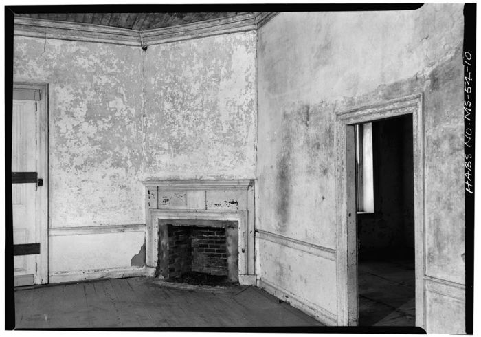 CORNER FIREPLACE, NORTHEAST ROOM, FIRST FLOOR. Springfield, U.S. Route 1, Natchez, Adams County, MS [Springfield is actually in Jefferson County, but is filed in Adams County in HABS]. Ralph Clynne, Photographer, March 29, 1934.