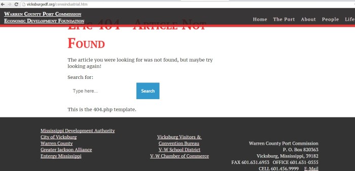 Ceres Industrial Park is so full that when you go to the Warren County Port Commission website and click on the link for Ceres, you get this "Not Found" page. Try it, it's fun! (