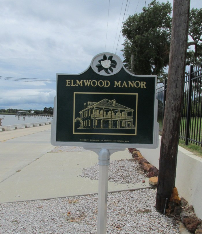 Elmwood Manor marker Bay St. Louis