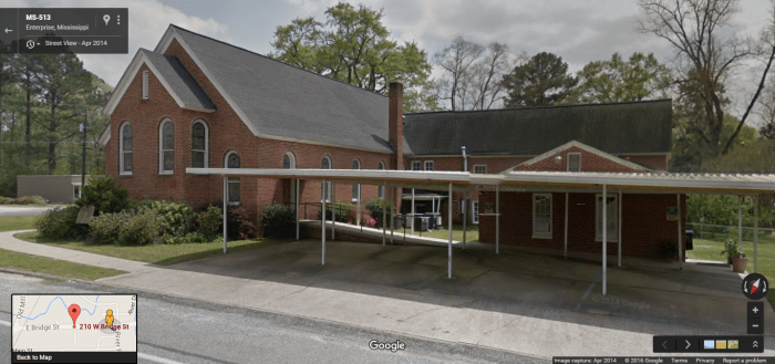 Enterprise United Methodist Church, Corner of Bridge Street & River Road, Enterprise, MS (Google Streetview)