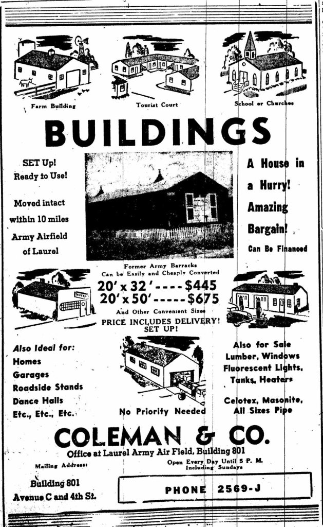 ArmyBarracks_0001--Laurel Leader Call 10-1948