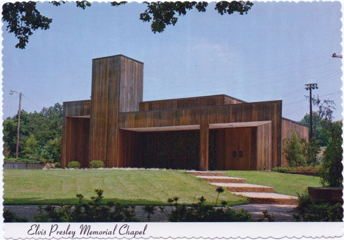 ELVIS PRESLEY MEMORIAL CHAPEL, Tupelo, Mississippi. Dedicated August 17, 1979. Photo by Don Lancaster.