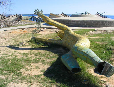 The Golden Fisherman after Hurricane Katrina, 2006. Photo Gulf Coast News.com