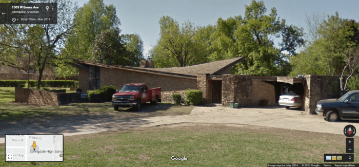 William Oglesby House, 1503 West Emma Avenue, Springdale, Arkansas, Google Street View