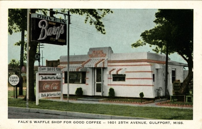 Falk's Waffle Shop postcard