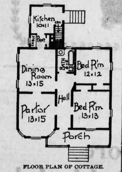 Floor plan of cottage